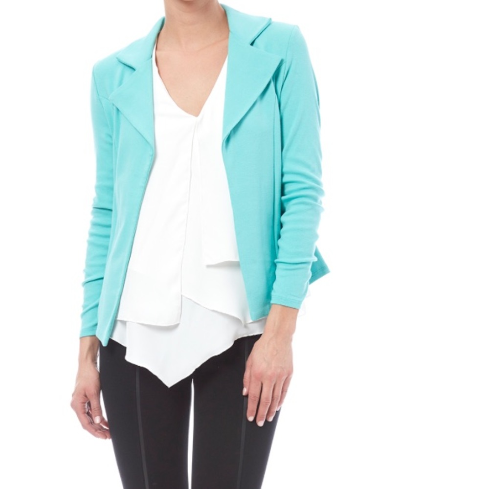Necessitees blazer with shirred-sleeves xsmall